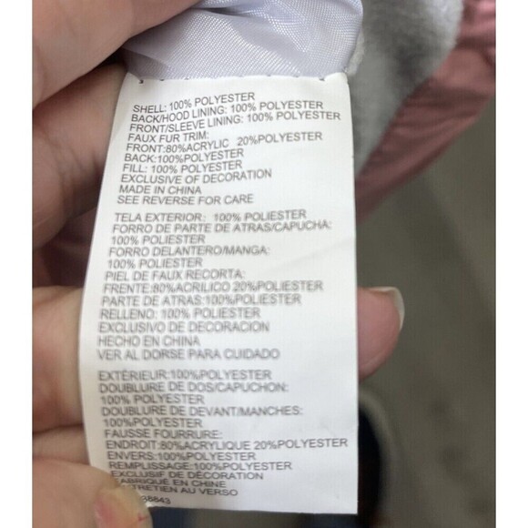 R 1881 by S. Rothschild Girls Quilt Puffer Jacket with Scarf Rose Pink 10/12 NWT - Picture 9 of 10